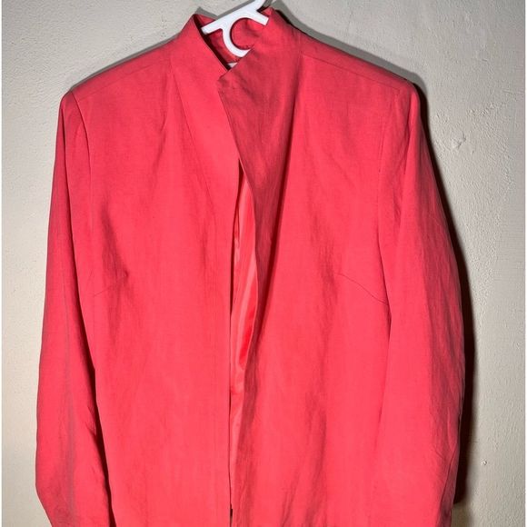Coldwater Creek Open Front Blazer silk/ Linen Blend Pink Sz L - Picture 1 of 5